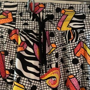 ZUMBA pants! Loose fit - music notes and flamingos. Size = Lovely. Harem crop